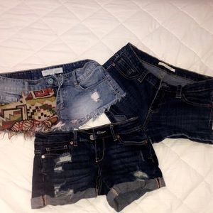 Three jean shorts package!
